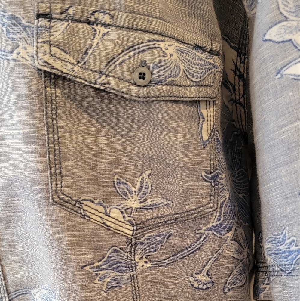 Cubavera Linen Blend Reverse Hawaiian Print Shirt - Slim Fit - Men's Size XL - Picture 6 of 8